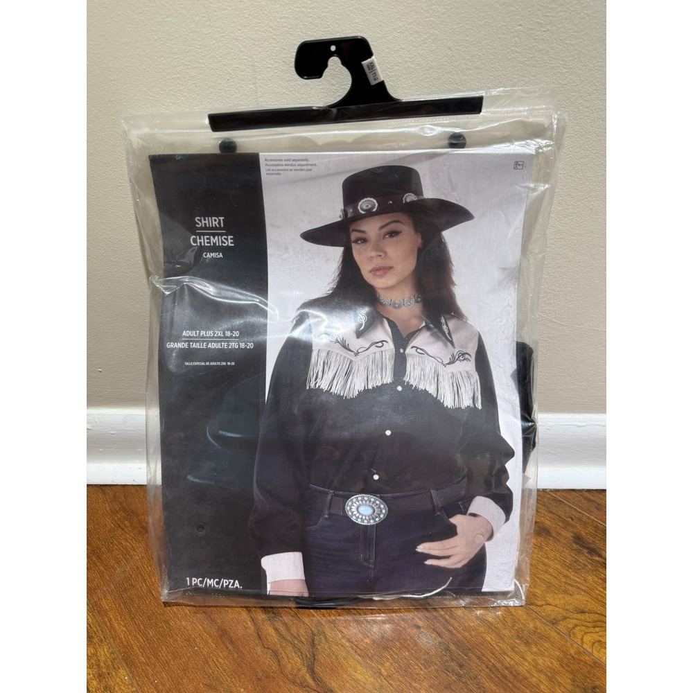 Western Shirt Women's Cowgirl Fancy Dress Up Halloween Adult Costume Accessory